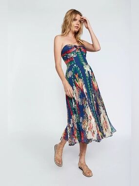 NWT Anthropologie Anna Sui strapless midi dress, 4